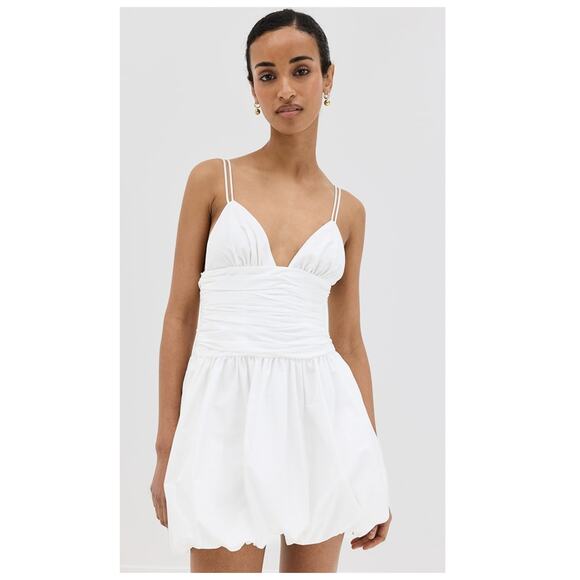 STAUD Loren Ruched Taffeta Mini Dress Size 4 - Picture 13 of 13